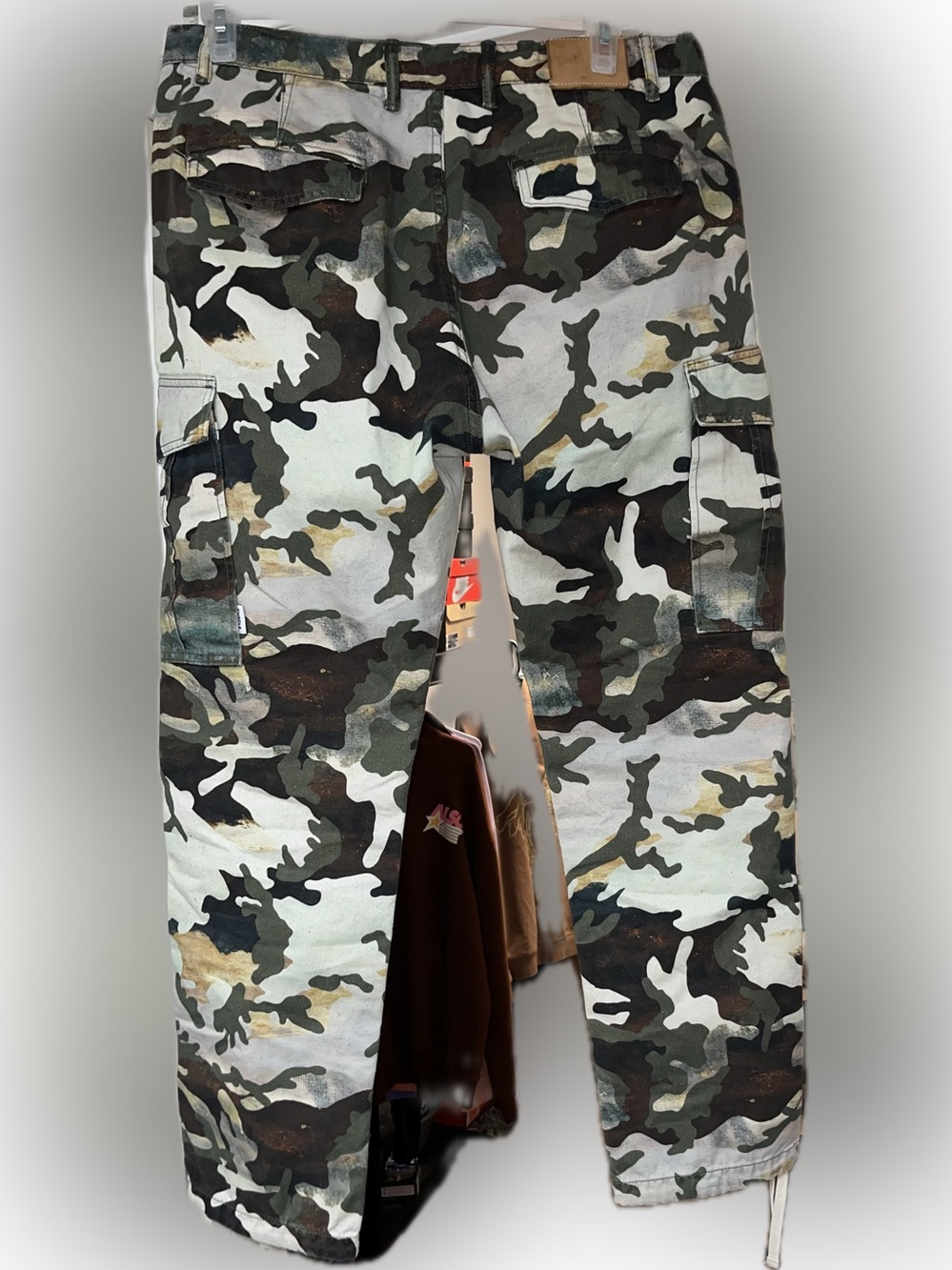 Purple brand Camo Cargo Pant in Green/Beige Lightweight Utility Bottoms TCCP222L